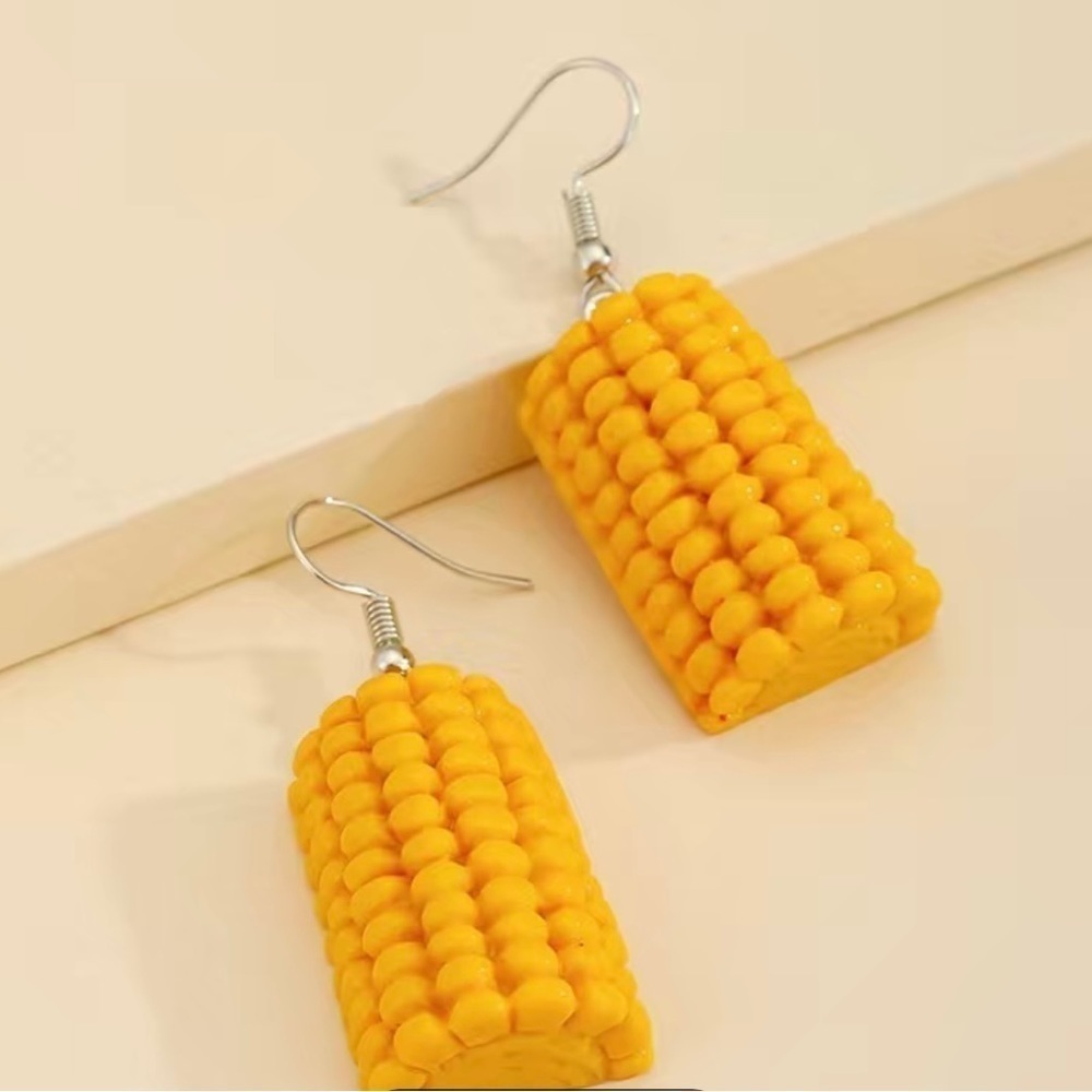 Women’s Resin Fishhook Style Corn Earrings